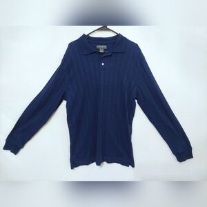 Saddlebred Men's Dark Blue Long Sleeve Polo
